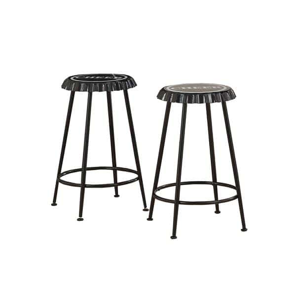 Mant Two-Piece Black Counter Height Stool Set 