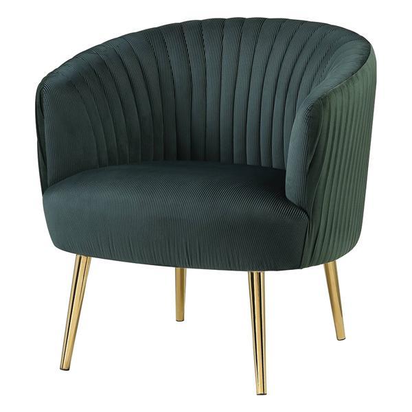 Sigurd Accent Chair - Velvet - Gold Finish Metal Leg 