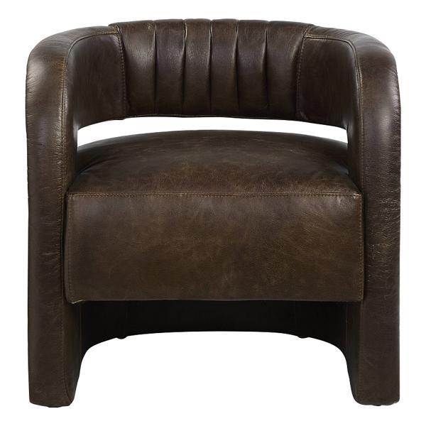 Feyre Accent Chair - Espresso Top Grain Leather 