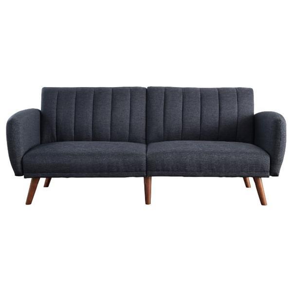 Bernstein Adjustable Sofa - Gray Linen and Walnut Finish 