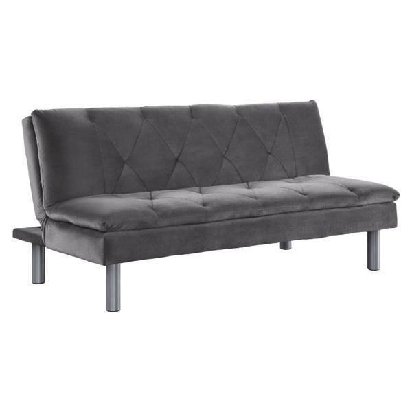 Cilliers Adjustable Sofa - Gray Velvet - Chrome Finish 