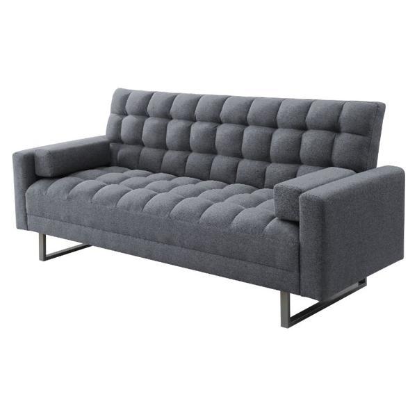 Limosa Adjustable Sofa - Gray Fabric - Wooden Frame 