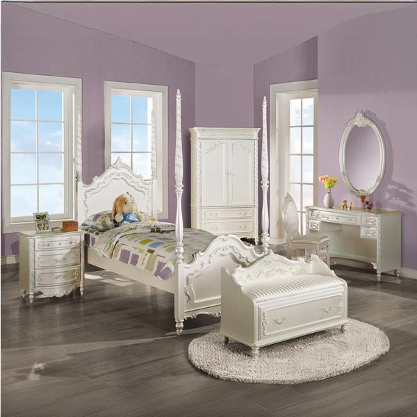 Pearl Bench with Storage - Pearl White 