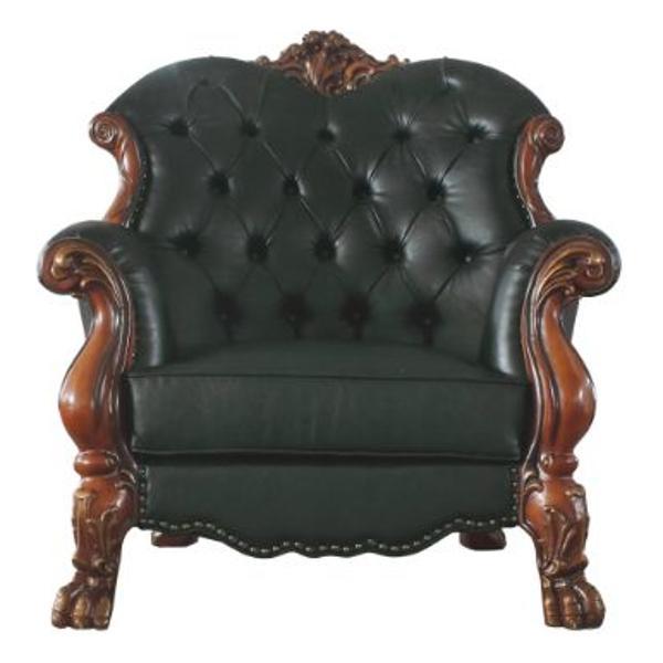 Dresden Chair W - Pillow - Synthetic Leather - Cherry Oak Finish 