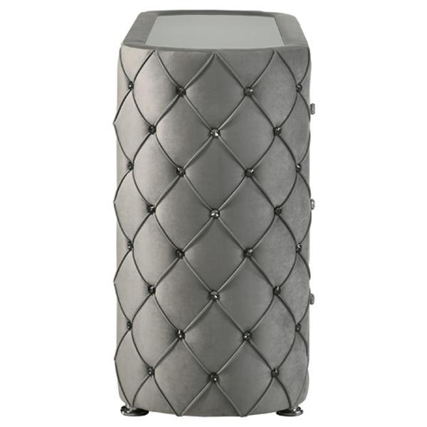 Free Shipping: ACME Furniture Perine Dresser - Gray Velvet - Chrome Metal  Legs - BD01065