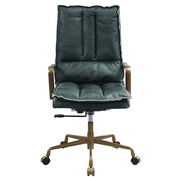 Tinzud Office Chair - Dark Green Top Grain Leather 