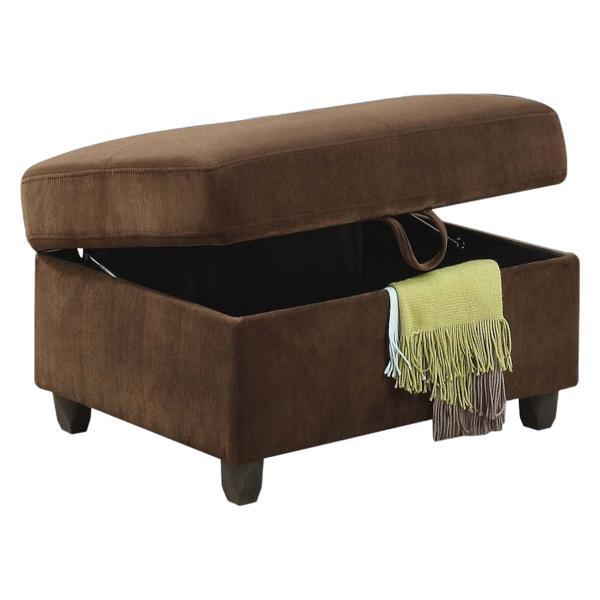 Belville Ottoman with Storage - Chocolate Velvet 