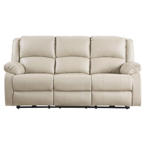 Zuriel 81 in. Power Motion Sofa with USB - Beige Synthetic Leather 