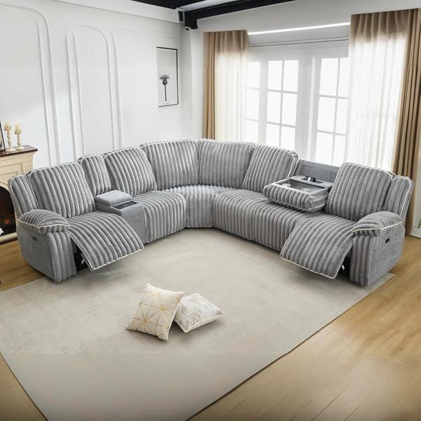 Stellaluna 74" Sectional Sofa - Faux Fur - Grey 