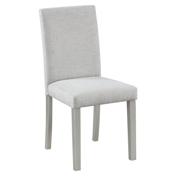 Fravona Stylish Solid Wood Dining Chairs - Linen Fabric - Gray - Set of 4 