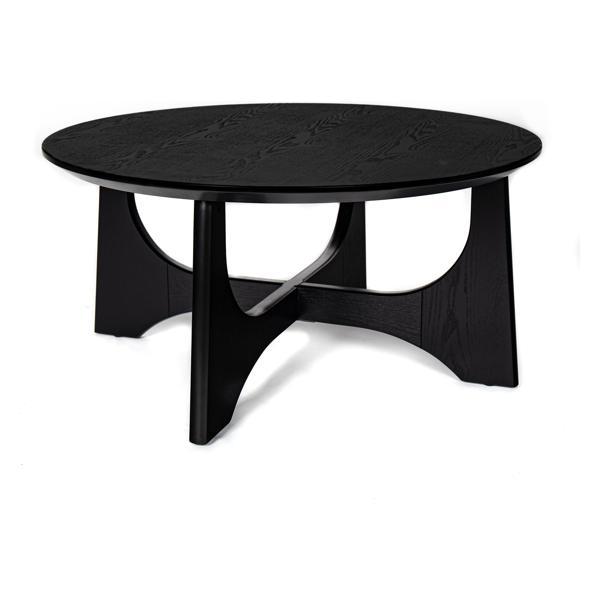 Divo 36" Round Coffee Table - Modern Minimalist Design - Black 