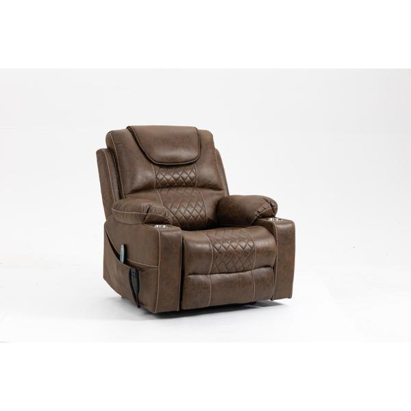 Florence AandB Home Furnishing Lift Chair - Extra Large - Brown Leather Recliner 