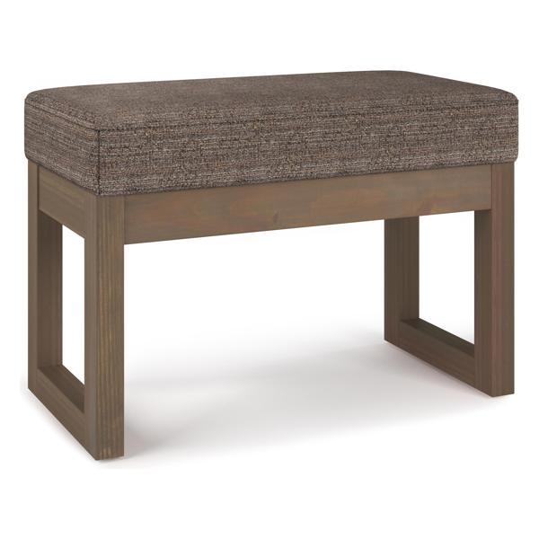 Wilmington Milltown Footstool Ottoman Bench - Mink Brown Tweed Fabric 