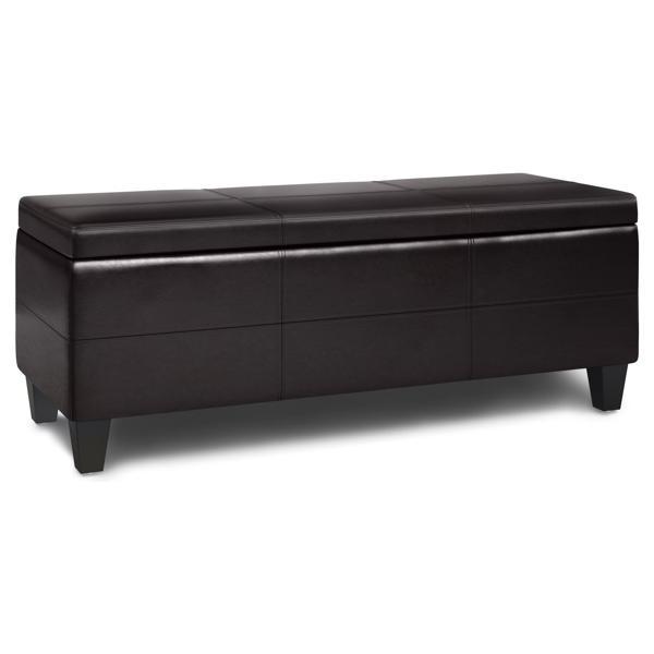 Sageon 19" Ottoman Bench - Tanners Brown Faux Leather - Storage 