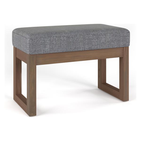 Zephyra Milltown Ottoman Bench - Pebble Grey Tweed Fabric 