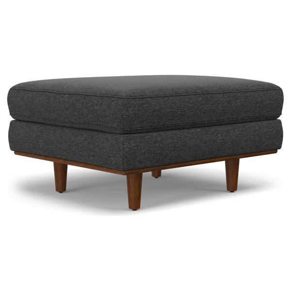 Marinis Morrison Ottoman - Charcoal Gray Woven Fabric 