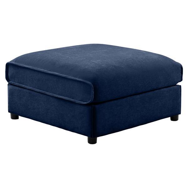 Asteria 34" Ottoman - Blue Chenille 
