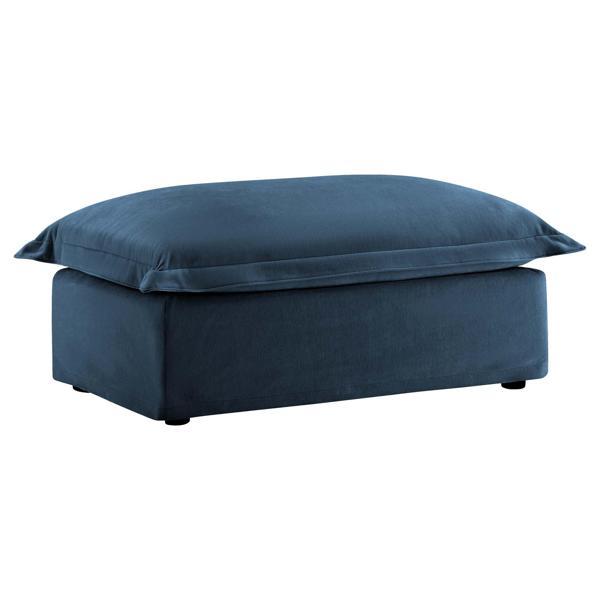 Ivory Coast 37"L x 22"W Ottoman - Blue Chenille 
