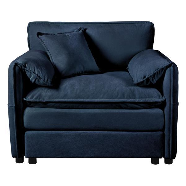 Fleurion Deep Seat 76 in. Loveseat - Modern Chenille Cloud Couch - Blue 