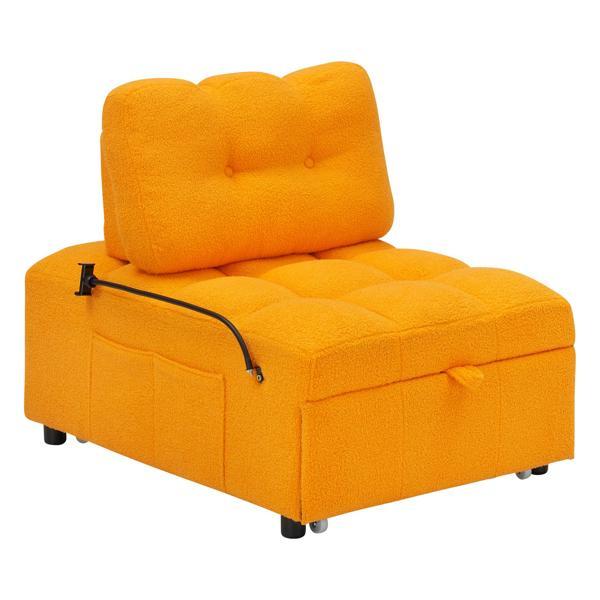 Gainsborough 40" Sofa - Orange Teddy Fabric - Convertible Sofa-Cum-Bed 