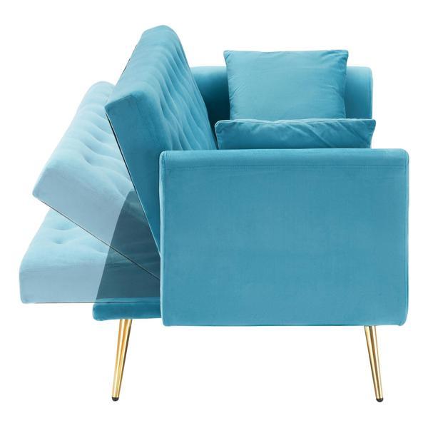 Serafina 71" Sofa Bed - Light Blue Velvet 