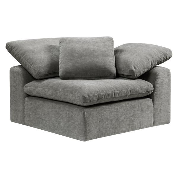 Lunaria Naveen Modular Sectional Sofa with Ottoman - Gray Linen - 7 Pieces 
