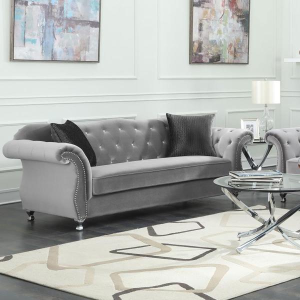 Frostine Rolled Arm Tufted Sofa