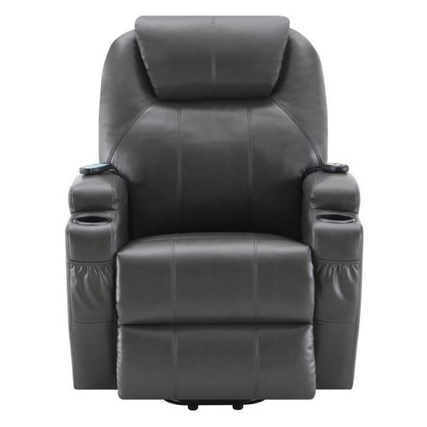Sanger Upholstered Power Lift Massage Recliner - Thumbnail 3