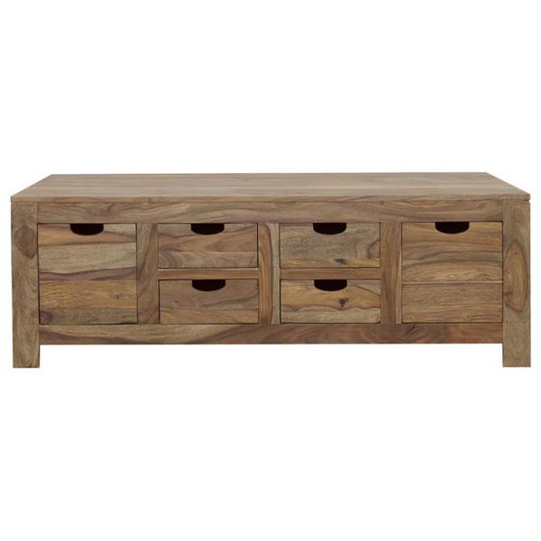 Esther 6-Drawer Solid Wood Coffee Table - Thumbnail 4