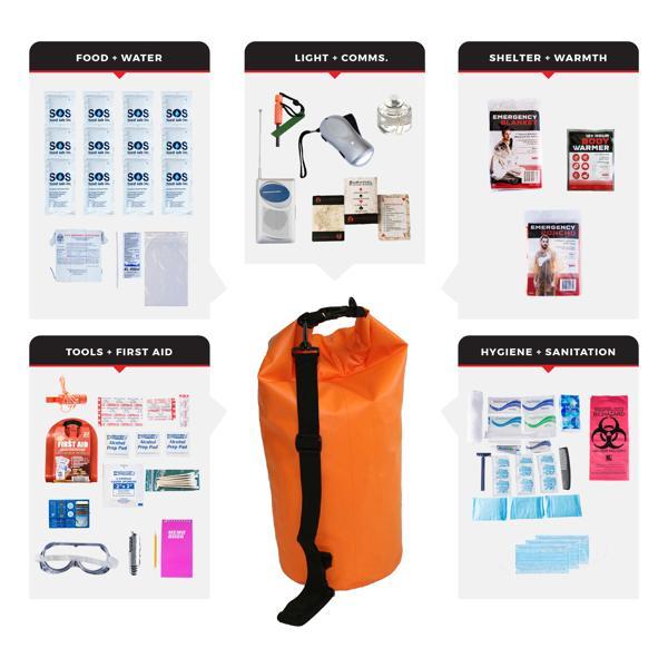 Essential Survival Kit - 72 Hour - Waterproof Dry Bag 