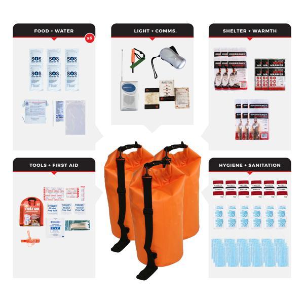 Necessity Survival Kit - 6 Person - Waterproof Dry Bag 
