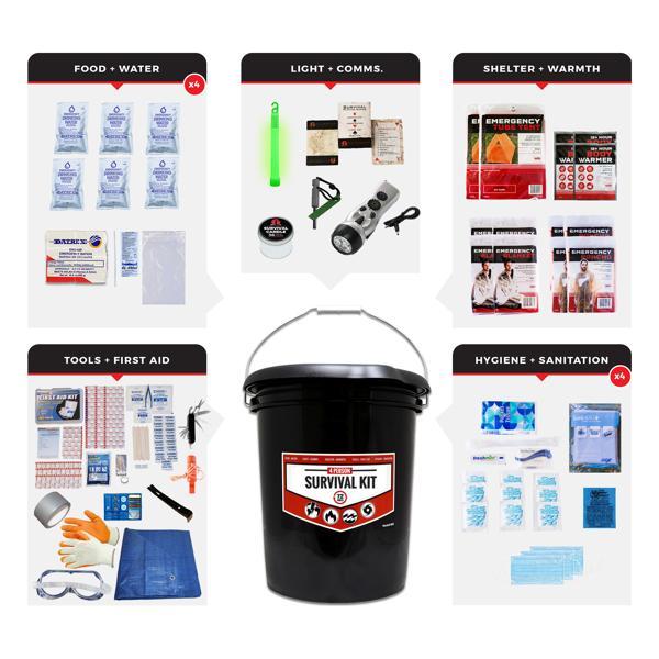 Bucket Survival Kit for 4 People 