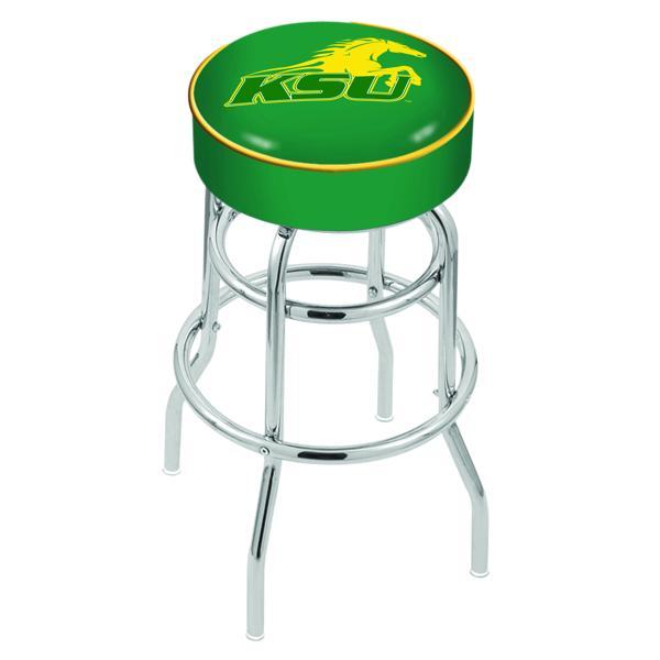 Kentucky State University 25" Retro Backless Swivel Counter Stool - Chrome Double Rung Base - Commercial Grade Marine Vinyl 