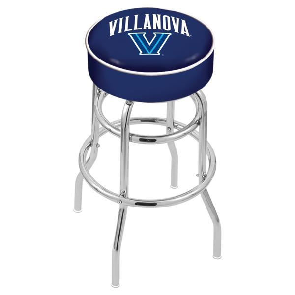 Villanova University 25" Retro Backless Swivel Counter Stool - Chrome Double Rung Base - Commercial Grade Marine Vinyl 