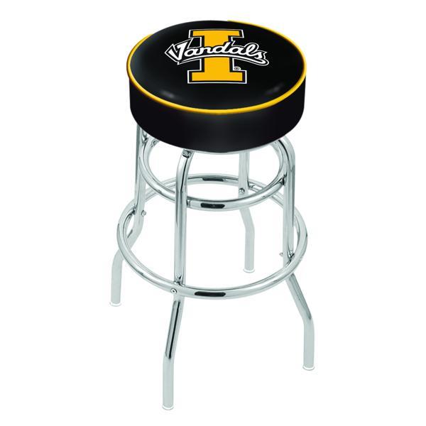 University of Idaho 30" Retro Backless Swivel Bar Stool - Chrome Double Rung Base - Commercial Grade Marine Vinyl 