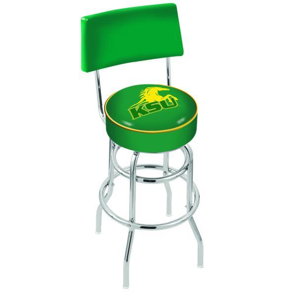 Kentucky State University 30" Retro Swivel Counter Stool with Back - Chrome Double Rung Base - Commercial Grade Marine Vinyl 