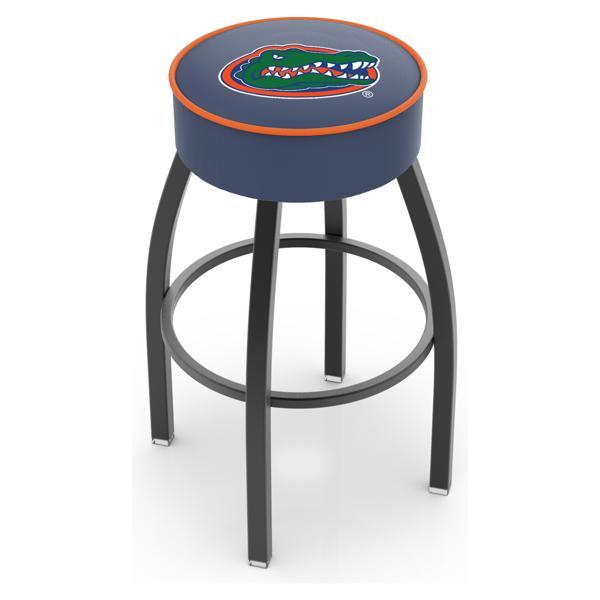 University of Florida Swivel Counter Stool - 25" Seat Height - Black Wrinkle Steel Frame - Marine Vinyl Cushion - Style A 