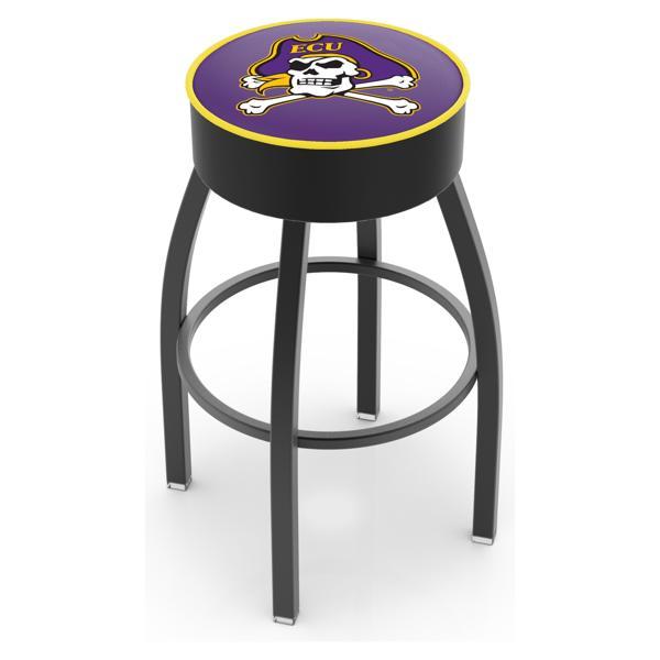 East Carolina University Swivel Bar Stool - Black Wrinkle Finish - Commercial Grade Marine Vinyl - Style A 