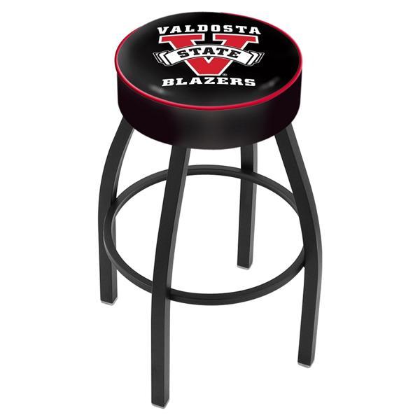 Valdosta State University Swivel Bar Stool - Black Wrinkle Finish - Commercial Grade Marine Vinyl - Style A 