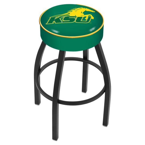 Kentucky State University Swivel Bar Stool - Black Wrinkle Finish - Commercial Grade Marine Vinyl - Style A 