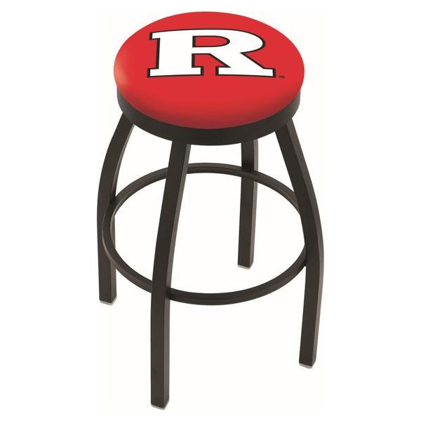 Rutgers Swivel Counter Stool - 25" Seat Height - Black Wrinkle Finish - Commercial Grade Marine Vinyl - Style B 