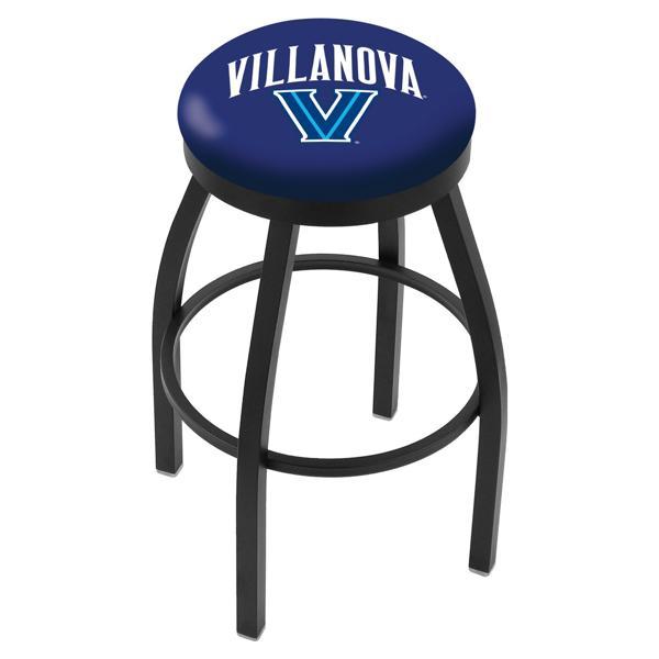 Villanova University Swivel Counter Stool - 25" Seat Height - Black Wrinkle Finish - Commercial Grade Marine Vinyl - Style B 