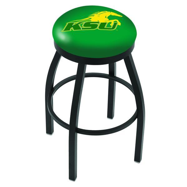 Kentucky State University Swivel Bar Stool - Black Wrinkle Finish - Commercial Grade Marine Vinyl - Style B 