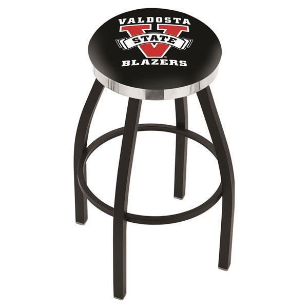 Valdosta State University Swivel Counter Stool - 25" Seat Height - Black Wrinkle and Chrome Finish - Style C 