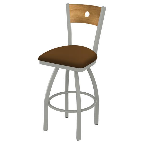 Voltaire Swivel Bar Stool - Medium Wood Back 