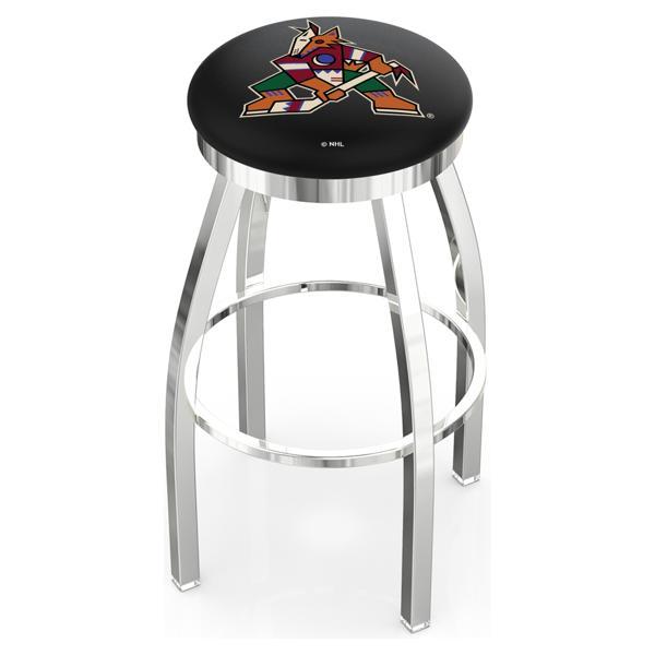 Arizona Coyotes Swivel Counter Stool - 25" Seat Height - Chrome Finish - Style E 