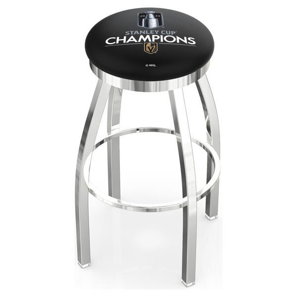 Vegas Golden Knights - 2023 Stanley Cup Swivel Counter Stool - 25" Seat Height - Chrome Finish - Style E 