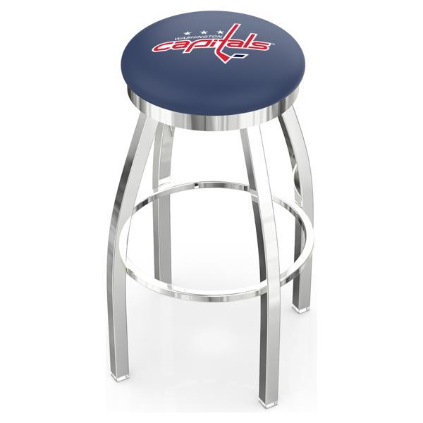 Washington Capitals Swivel Counter Stool - 25" Seat Height - Chrome Finish - Style E 