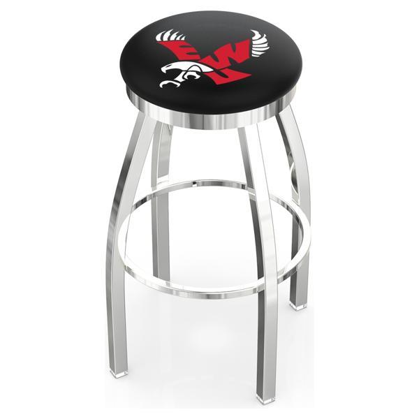 Eastern Washington University Swivel Counter Stool - 25" Seat Height - Chrome Finish - Style E 