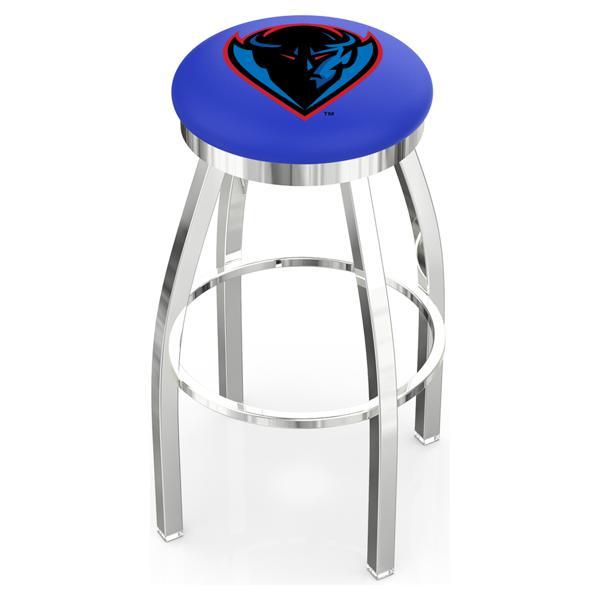 DePaul University Swivel Counter Stool - 25" Seat Height - Chrome Finish - Style E 